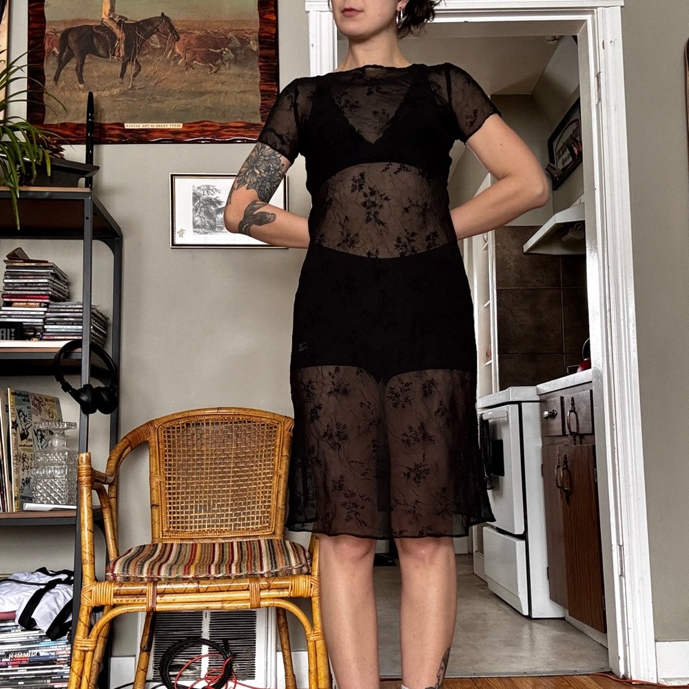 Vintage Sheer Midi Dress